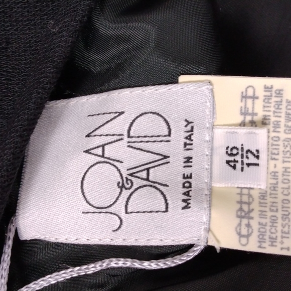 Joan & David Made in Italy Black 100% Virgin Wool Skirt, Size EU 46/US 12 NWT - Picture 9 of 10